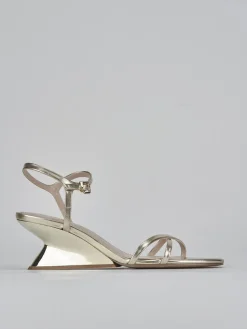 Sandali tacco 5cm pelle oro