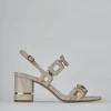 Sandali tacco 9cm pelle oro