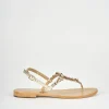 Sandali tacco 1cm pelle oro