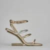 Sandali tacco 9cm pelle oro