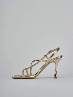 Sandali tacco 10cm pelle oro
