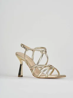 Sandali tacco 9cm pelle oro