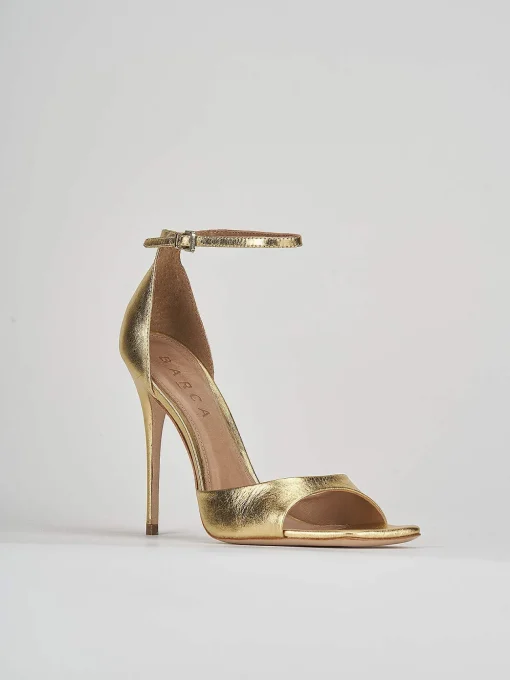 Sandali tacco 11cm pelle oro