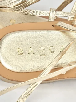 Sandali tacco 1cm pelle oro