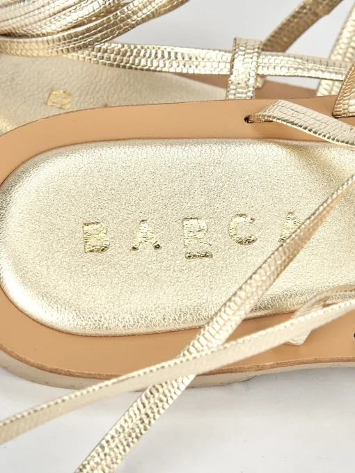 Sandali tacco 1cm pelle oro