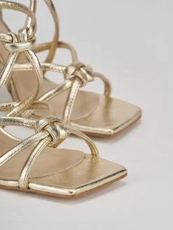 Sandali tacco 9cm pelle oro