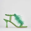 Sandali tacco 7cm pelle verde