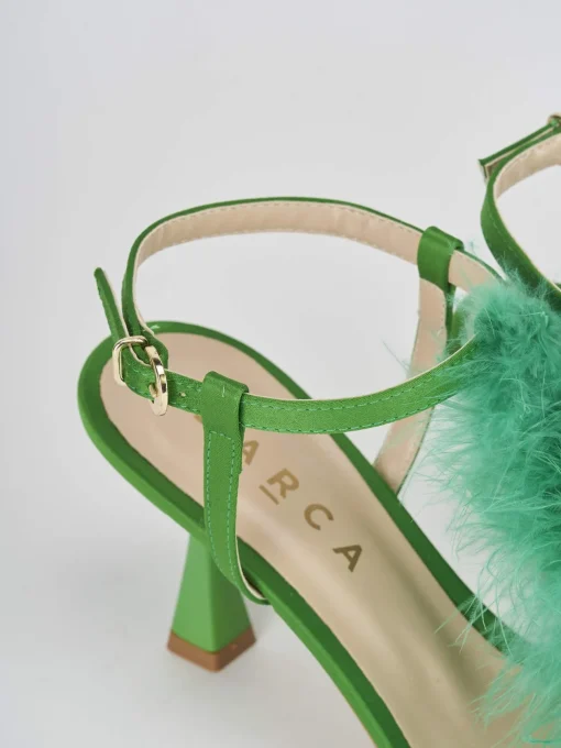 Sandali tacco 7cm pelle verde