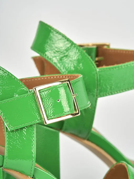 Sandali tacco 8cm pelle verde