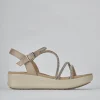 Sandali zeppa tacco 4cm pelle argento
