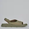 Sandali zeppa tacco 3cm pelle verde