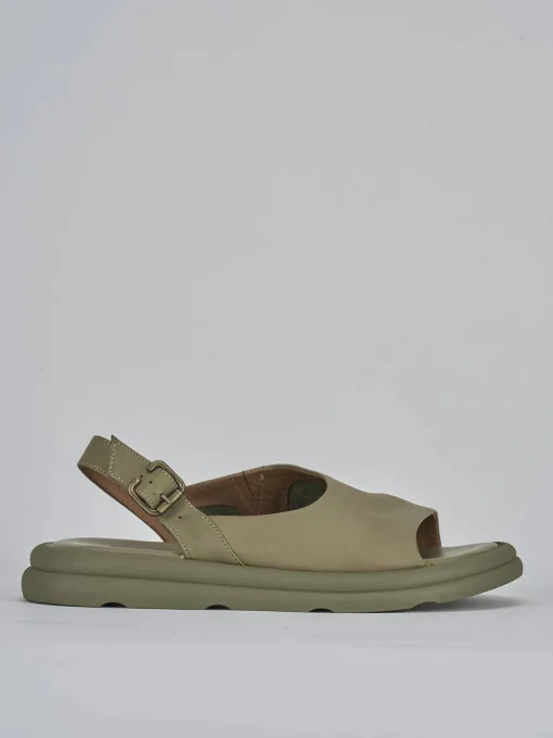 Sandali zeppa tacco 3cm pelle verde