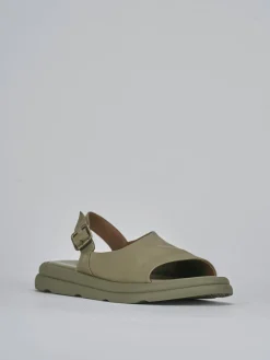 Sandali zeppa tacco 3cm pelle verde