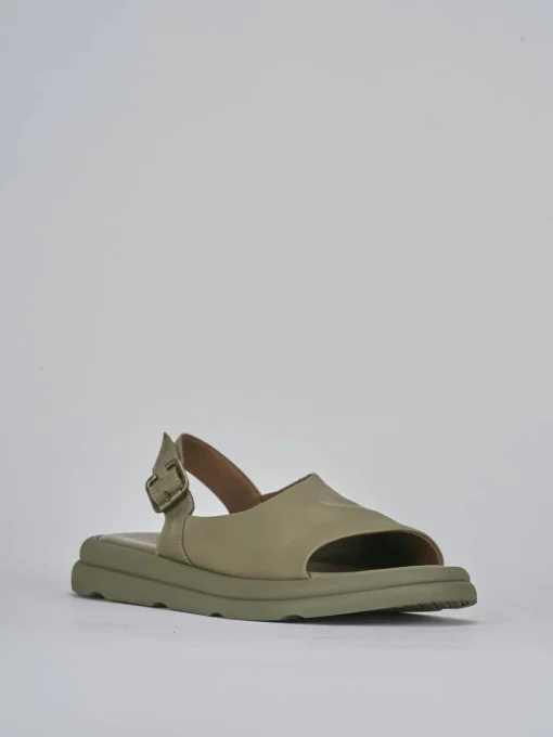 Sandali zeppa tacco 3cm pelle verde