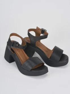 Sandalo tacco 7 cm nero pelle