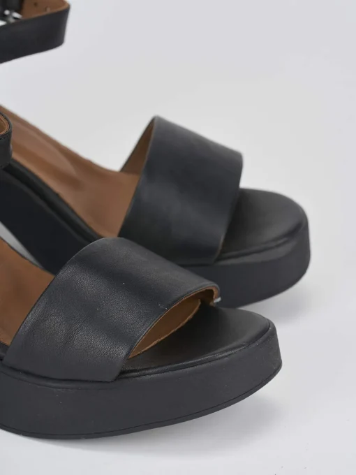 Sandalo tacco 7 cm nero pelle