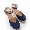sandalo espadrilas zeppa 6 cm blu