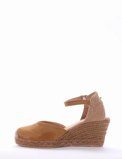 sandalo espadrilas zeppa 6 cm cuoio