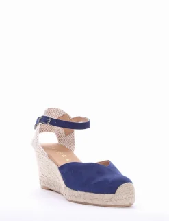 sandalo espadrilas zeppa 6 cm blu