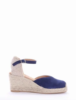 sandalo espadrilas zeppa 6 cm blu