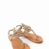 sandalo infradito tacco 1 cm oro