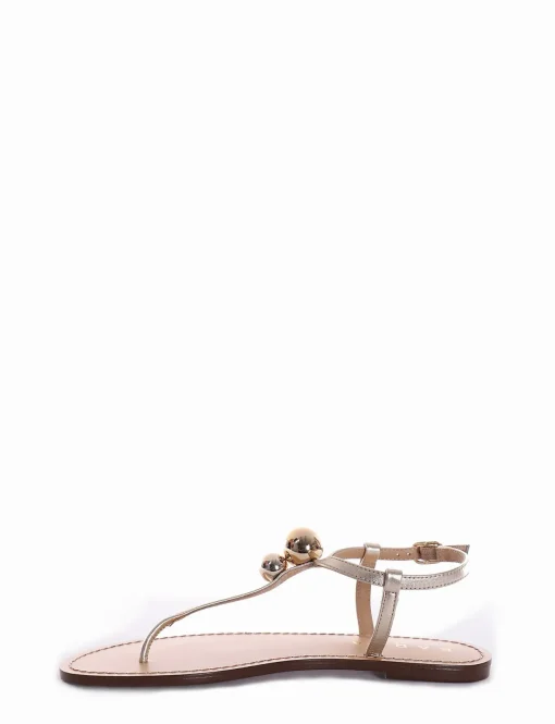 sandalo infradito tacco 1 cm platino