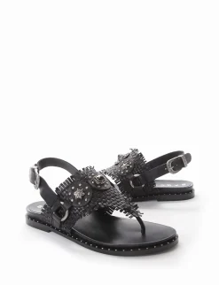sandalo infradito tacco 1 cm nero