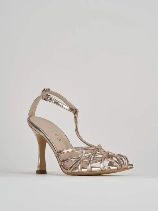 Sandalo tacco 9 cm bronzo laminato