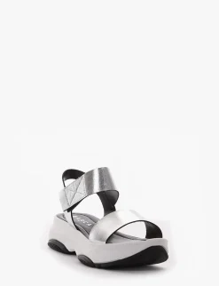 sandalo tacco 3 cm argento