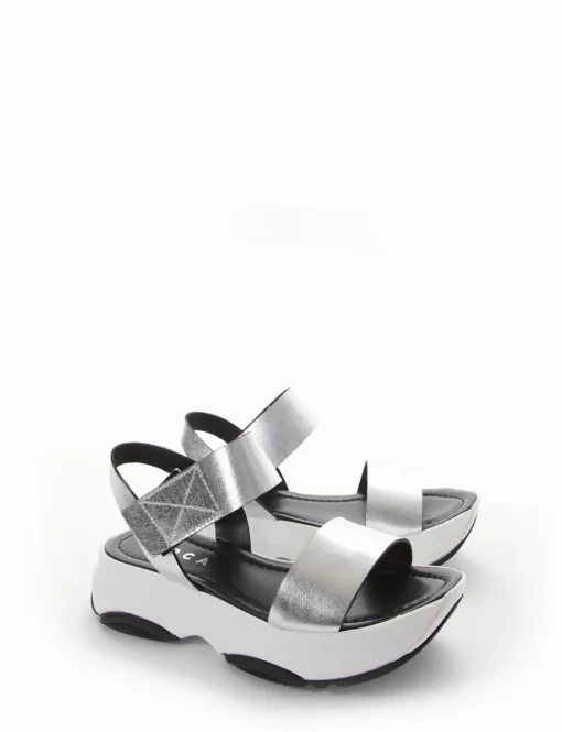 sandalo tacco 3 cm argento