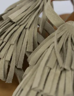 Sandalo tacco 1 cm beige camoscio