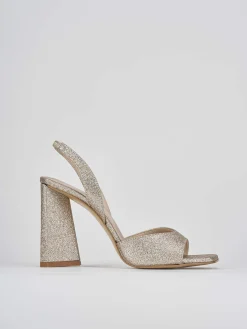 Sandalo tacco 9 cm beige pelle