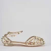 Sandalo tacco 1 cm beige pelle