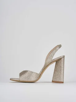 Sandalo tacco 9 cm beige pelle