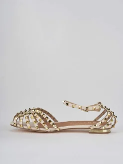 Sandalo tacco 1 cm beige pelle