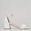 Sandalo tacco 6 cm bianco pelle