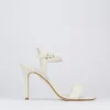 Sandalo tacco 8 cm bianco pelle