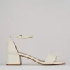 Sandalo tacco 5 cm bianco pelle