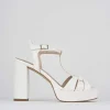 Sandalo tacco 9 cm bianco pelle