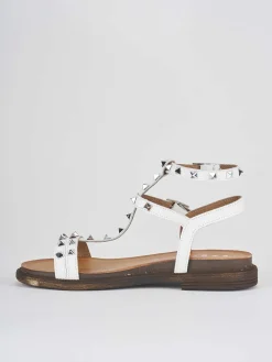 Sandalo tacco 1 cm bianco pelle