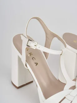 Sandalo tacco 9 cm bianco pelle