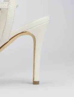 Sandalo tacco 8 cm bianco pelle