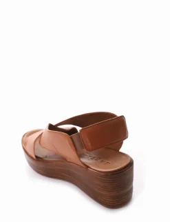 Sandalo tacco 6 cm cuoio