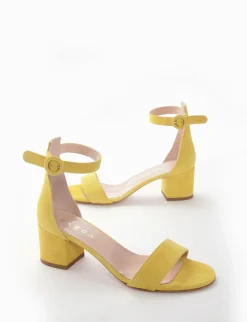 sandalo tacco 5 cm giallo