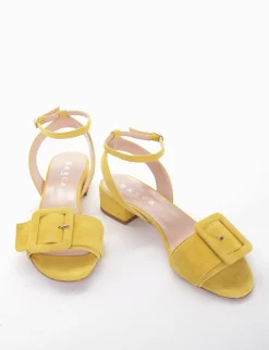 sandalo tacco 3 cm giallo