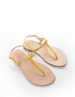sandalo tacco 1 cm giallo