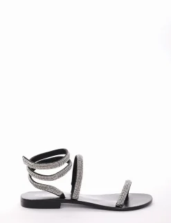 sandalo tacco 1 cm nero