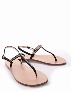 Sandalo tacco 1 cm nero