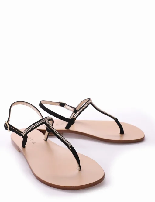 Sandalo tacco 1 cm nero