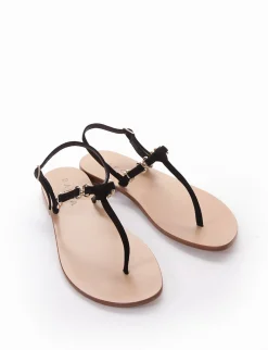 sandalo tacco 1 cm nero